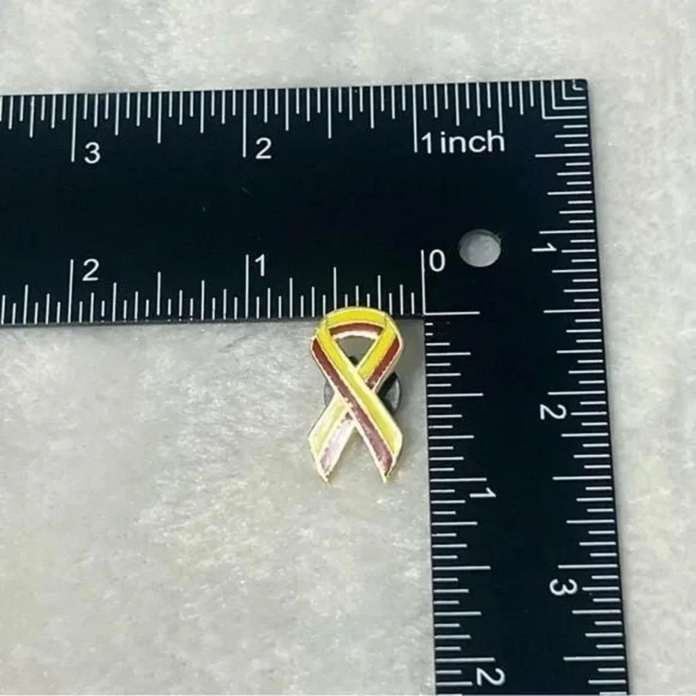 Hepatitis C Yellow Red Awareness Support Ribbon Lapel Vest Hat Pin‎ A4